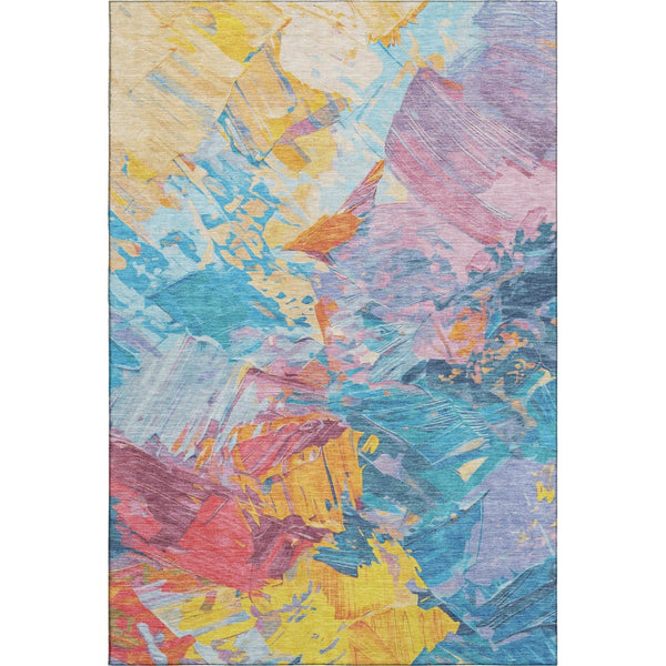HomeRoots 8' X 10' Vibrant Abstract Washable Area Rug with UV Protection - Durable, Stylish & Easy Care! 697966