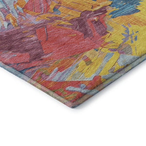 HomeRoots 8' X 10' Vibrant Abstract Washable Area Rug with UV Protection - Durable, Stylish & Easy Care! 697966