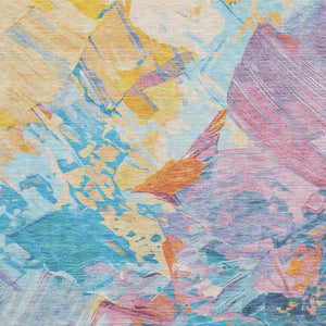 HomeRoots 8' X 10' Vibrant Abstract Washable Area Rug with UV Protection - Durable, Stylish & Easy Care! 697966