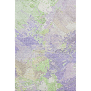 HomeRoots 5' X 8' Stylish Lavender Green & Beige Abstract Area Rug - Washable, UV-Protected & Non-Slip! 697976