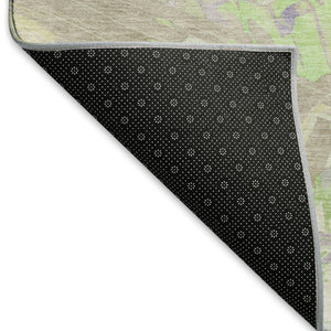 HomeRoots 5' X 8' Stylish Lavender Green & Beige Abstract Area Rug - Washable, UV-Protected & Non-Slip! 697976