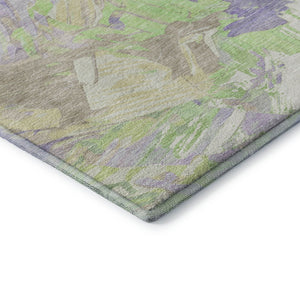HomeRoots 5' X 8' Stylish Lavender Green & Beige Abstract Area Rug - Washable, UV-Protected & Non-Slip! 697976