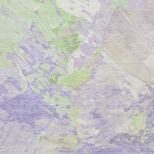 HomeRoots 8' X 10' Stylish Lavender Green Abstract Area Rug - Washable, UV Protected, Non-Slip, Durable Design 697978