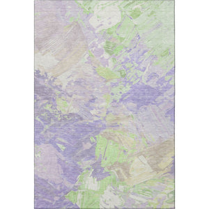HomeRoots 9' X 12' Modern Abstract Area Rug in Lavender Green & Beige – Washable, UV Protected, Durable Design 697979