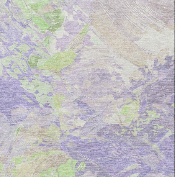 HomeRoots 10' X 14' Abstract Area Rug in Lavender Green & Beige - Washable, UV Protection & Stain-Resistant 697980