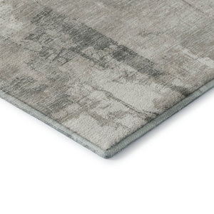 HomeRoots 8' X 10' Washable Beige Taupe & Ivory Geometric Area Rug with UV Protection for Everyday Living 697996