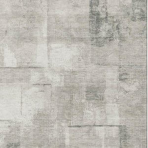 HomeRoots 8' X 10' Washable Beige Taupe & Ivory Geometric Area Rug with UV Protection for Everyday Living 697996