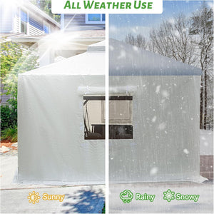 English Elm 12'X14' All-Season Gazebo Cover - Waterproof, Wind-Resistant With Sidewalls & Mesh Windows For Protection W1859P227653
