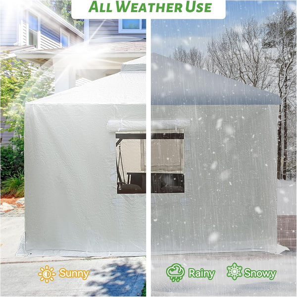 English Elm 12'X14' All-Season Gazebo Cover - Waterproof, Wind-Resistant With Sidewalls & Mesh Windows For Protection W1859P227653