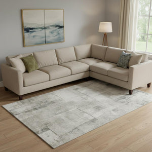 HomeRoots 10' Geometric Washable Area Rug in Beige Taupe & Ivory – UV Protected, Stain Resistant for Busy Homes 697998