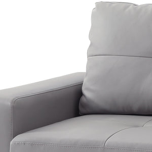 English Elm Modern Gray Sofa PU Track Arm 3-Seater 36"H x 71"W x 32"D - Stylish, Easy Assembly, Versatile Comfort for Living Rooms B078108260