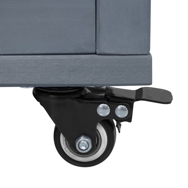 English Elm K&K 66.5" Outdoor Kitchen Island with 1.2" Stainless Steel Top, Ample Storage, Wheels & Bottle Opener Grey+Blue N707P250629G