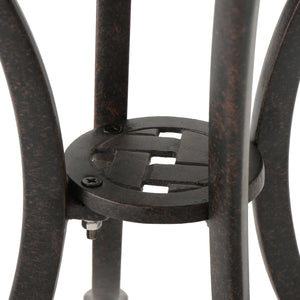 English Elm Christopher Knight Home® - Outdoor 19" Cast Aluminum Side Table - Stylish, Durable, Weather-Resistant Accent For Your Patio N773P348299B