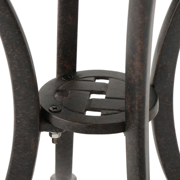 English Elm Christopher Knight Home® - Outdoor 19" Cast Aluminum Side Table - Stylish, Durable, Weather-Resistant Accent For Your Patio N773P348299B