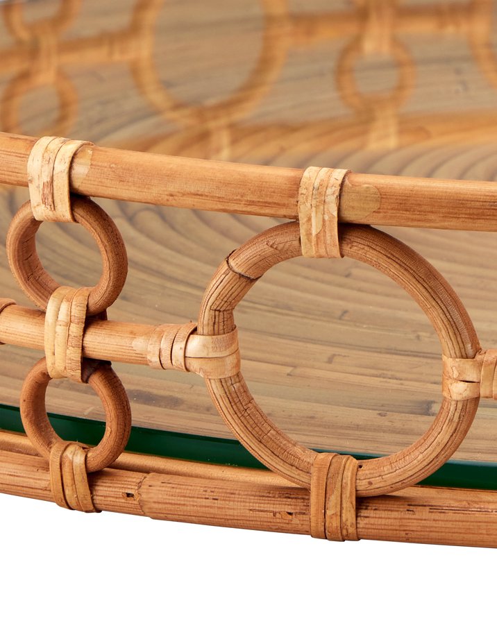 Currey & Company Tegal Decorative Serving Tray - Stylish 23-inch Accent With Geometric Design For Serving & Display Brown Arurog ,Glass 1200-1041-currey-company