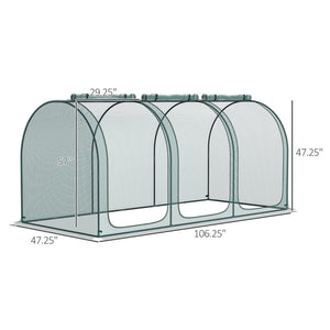 English Elm Outsunny 9' X 4' Crop Cage - Portable Plant Protection Tent With Zippered Doors & Ground Stakes W2225P174511-GIGA