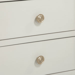 English Elm Winston 2-Drawer Storage Nightstand with Brushed Gold Knobs, Open Shelf, Fluted Legs, No Assembly Antique White B050P376955