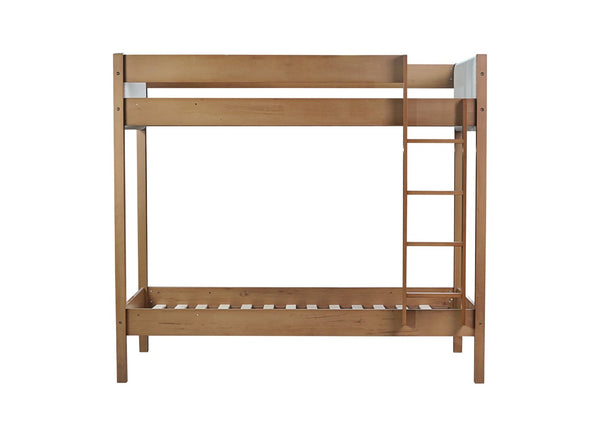 English Elm Twin Over Twin Bunk Bed With Plush Boucle Upholstery, Safety Guardrails & Under-Bed Storage Space W504S00182-GIGA