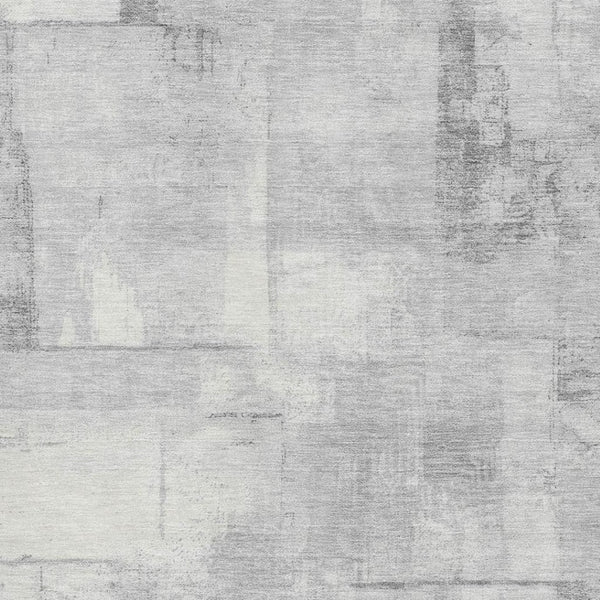 HomeRoots 8' X 10' Gray Silver Ivory Geometric Washable Area Rug with UV Protection for Stylish Living Spaces 698002