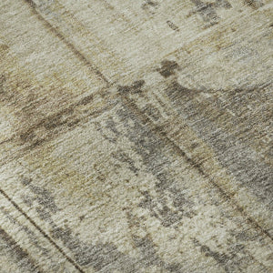 HomeRoots 10' X 14' Beige Striped Area Rug - Washable, UV Protected, Stain-Resistant for Homes with Kids & Pets 698011
