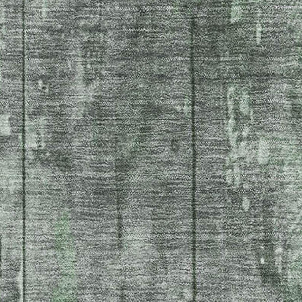 HomeRoots 5' Green and Gray Striped Washable Area Rug - UV Protected, Stain-Resistant, Perfect for High-Traffic Areas 698013
