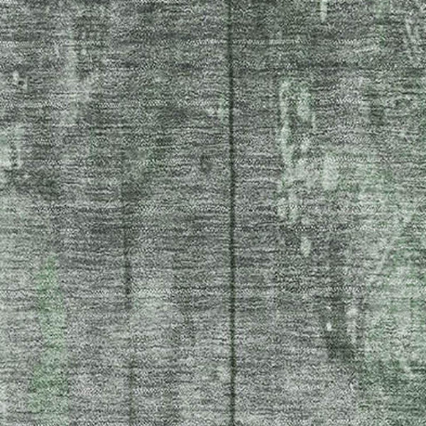 HomeRoots 9' X 12' Green & Gray Striped Washable Area Rug – Durable, Stain-Resistant, UV Protected for Homes 698016