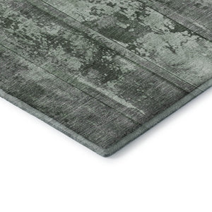 HomeRoots 10' Green and Gray Striped Washable Area Rug with UV Protection, Stain Resistance for High Traffic Areas 698017