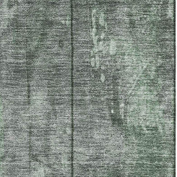 HomeRoots 10' Green and Gray Striped Washable Area Rug with UV Protection, Stain Resistance for High Traffic Areas 698017