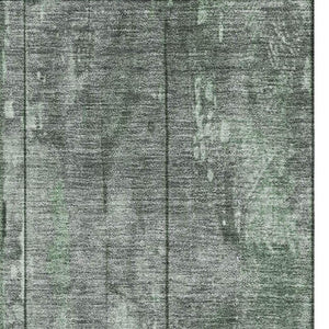 HomeRoots 10' Green and Gray Striped Washable Area Rug with UV Protection, Stain Resistance for High Traffic Areas 698017