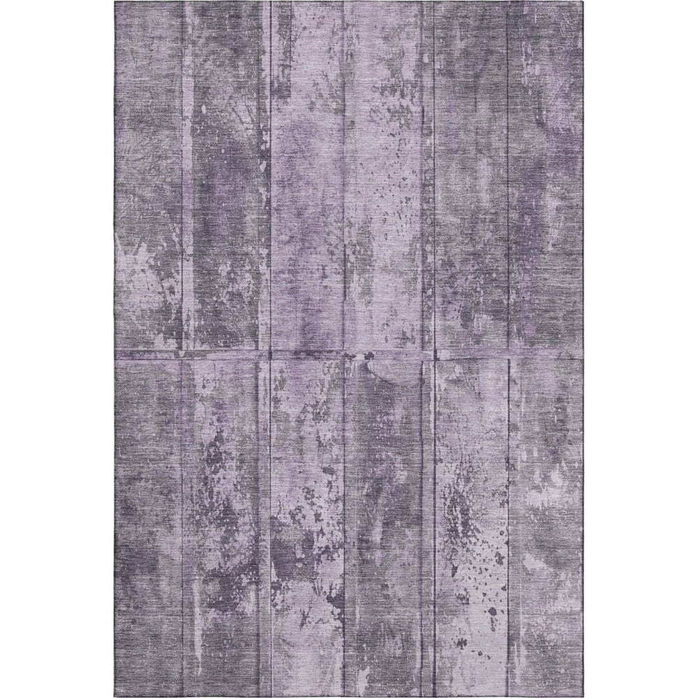 HomeRoots 9' X 12' Striped Purple and Gray Washable Area Rug with UV Protection for Stylish Home Spaces 698022