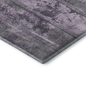 HomeRoots 9' X 12' Striped Purple and Gray Washable Area Rug with UV Protection for Stylish Home Spaces 698022