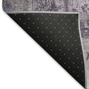 HomeRoots 10' X 14' Purple and Gray Striped Washable Area Rug - UV Resistant, Durable & Stylish for Any Space! 698023