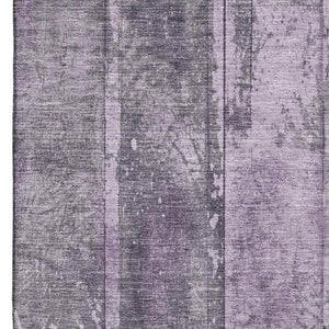 HomeRoots 10' X 14' Purple and Gray Striped Washable Area Rug - UV Resistant, Durable & Stylish for Any Space! 698023