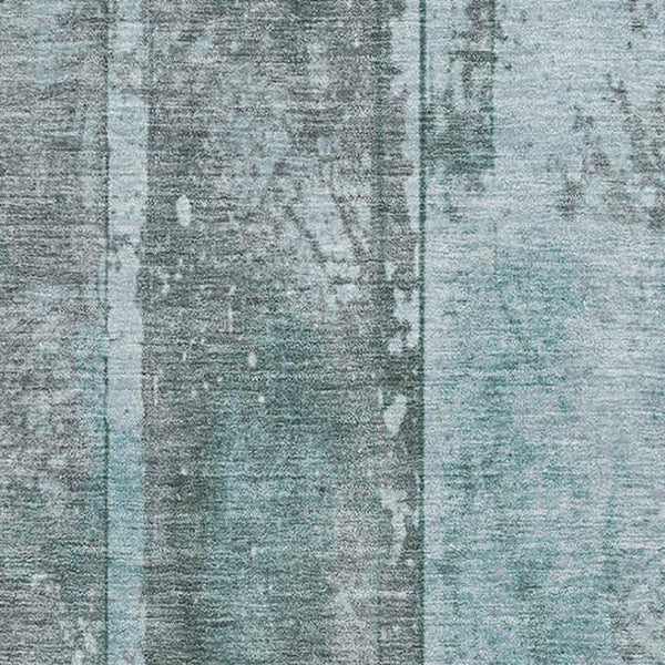 HomeRoots 10' Teal and Gray Striped Area Rug – Washable, UV-Protected, Durable for Busy Homes, 10x14 ft 698029