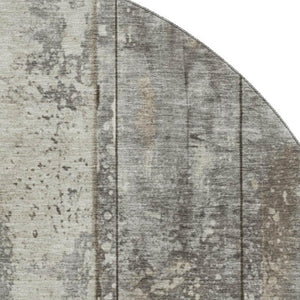 HomeRoots 8' Stylish Taupe Beige and Gray Striped Washable Round Rug with UV Protection for All Spaces 698032