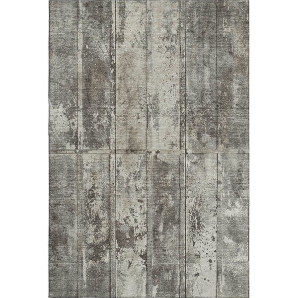 HomeRoots 8' X 10' Striped Taupe Beige and Gray Washable Area Rug - Durable, Stain Resistant, UV Protected Elegance 698033