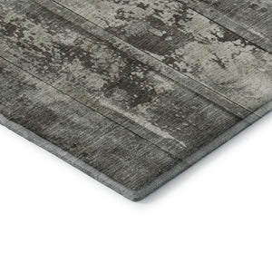 HomeRoots 8' X 10' Striped Taupe Beige and Gray Washable Area Rug - Durable, Stain Resistant, UV Protected Elegance 698033
