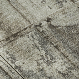HomeRoots 8' X 10' Striped Taupe Beige and Gray Washable Area Rug - Durable, Stain Resistant, UV Protected Elegance 698033