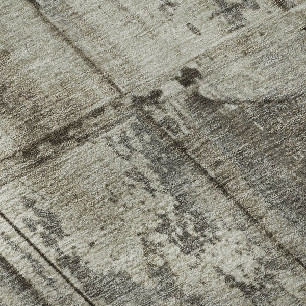 HomeRoots 8' X 10' Striped Taupe Beige and Gray Washable Area Rug - Durable, Stain Resistant, UV Protected Elegance 698033