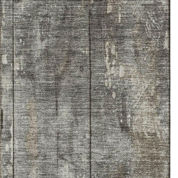 HomeRoots 8' X 10' Striped Taupe Beige and Gray Washable Area Rug - Durable, Stain Resistant, UV Protected Elegance 698033