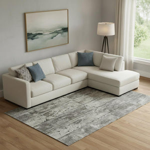 HomeRoots 10' Striped Taupe Beige and Gray Washable Area Rug - UV Protected, Durable, Perfect for Families! 698035