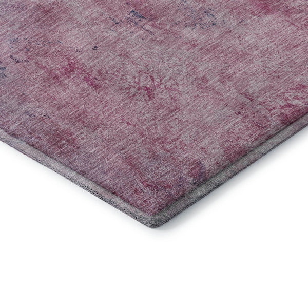 HomeRoots 8' Washable Round Rug in Blush, Mint Green & Charcoal - UV Protected, Durable & Stylish Design 698038