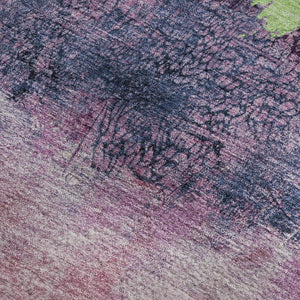 HomeRoots 8' X 10' Washable Contemporary Blush Mint Green Charcoal Area Rug with UV Protection & Non-Slip Backing 698039