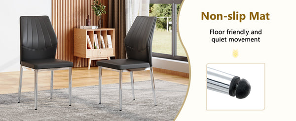 English Elm Table and Chair Set Marble Glass Top with Silver Legs Four Seat Dining Vignette W1151S04640