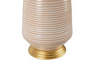 Chelsea House Hive Porcelain Table Lamp With Beehive Texture, Antique Gold Base & Linen Shade For Warm Ambience 69805