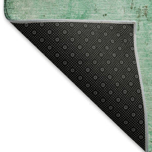 HomeRoots 9' X 12' Vibrant Green Teal Pink Abstract Washable Area Rug with UV Protection for Stylish Spaces 698052