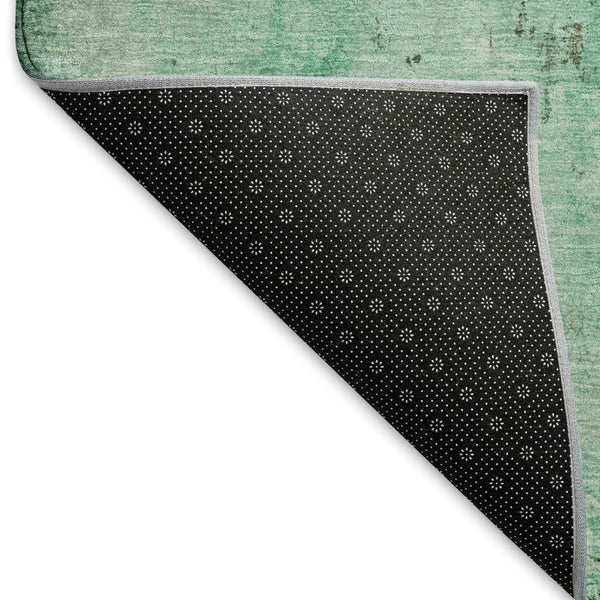 HomeRoots 10' X 14' Abstract Washable Area Rug in Green, Teal & Pink - Durable, Stain Resistant, UV Protected! 698053