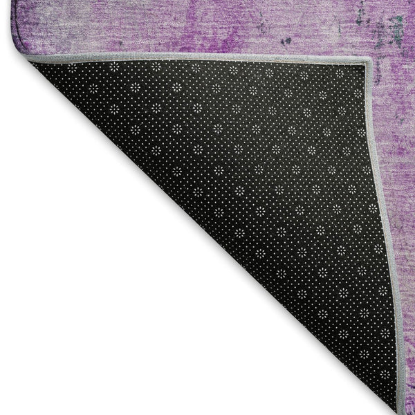 HomeRoots 9' X 12' Abstract Washable Area Rug in Plum, Gold & Emerald - Stylish UV-Protected & Durable Design 698058