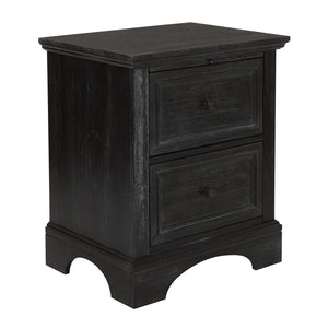 OSP Home Furnishings Farmhouse Basics Nightstand Rustic Black