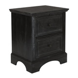 Farmhouse Nightstand with Pull-Out Tray, Durable Mahogany Wood & Spacious Storage for Modern Bedrooms